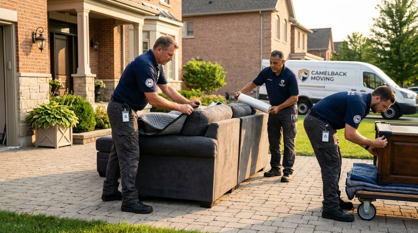 Large estate moving crew wrapping furniture in Belle Glade, FL