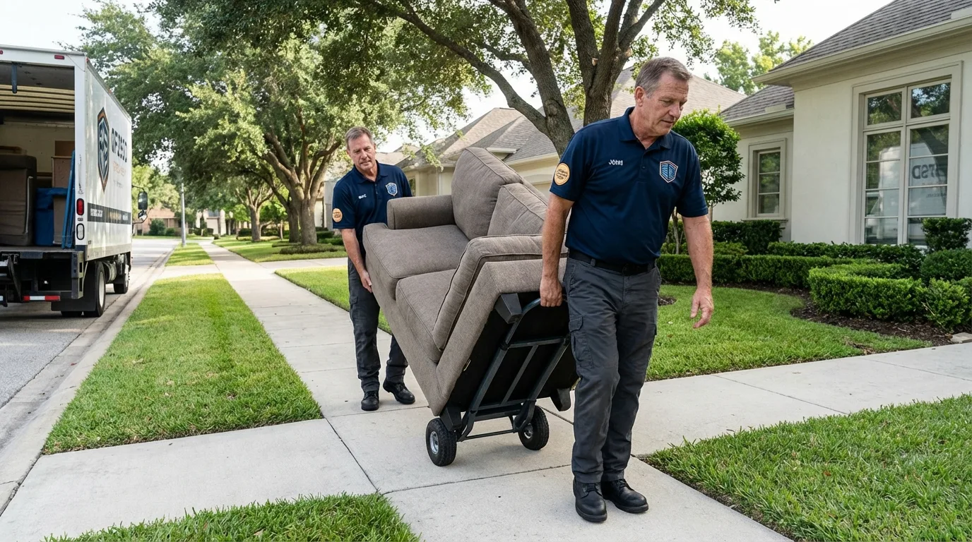 Local residential moving crew loading furniture in Belle Glade, FL