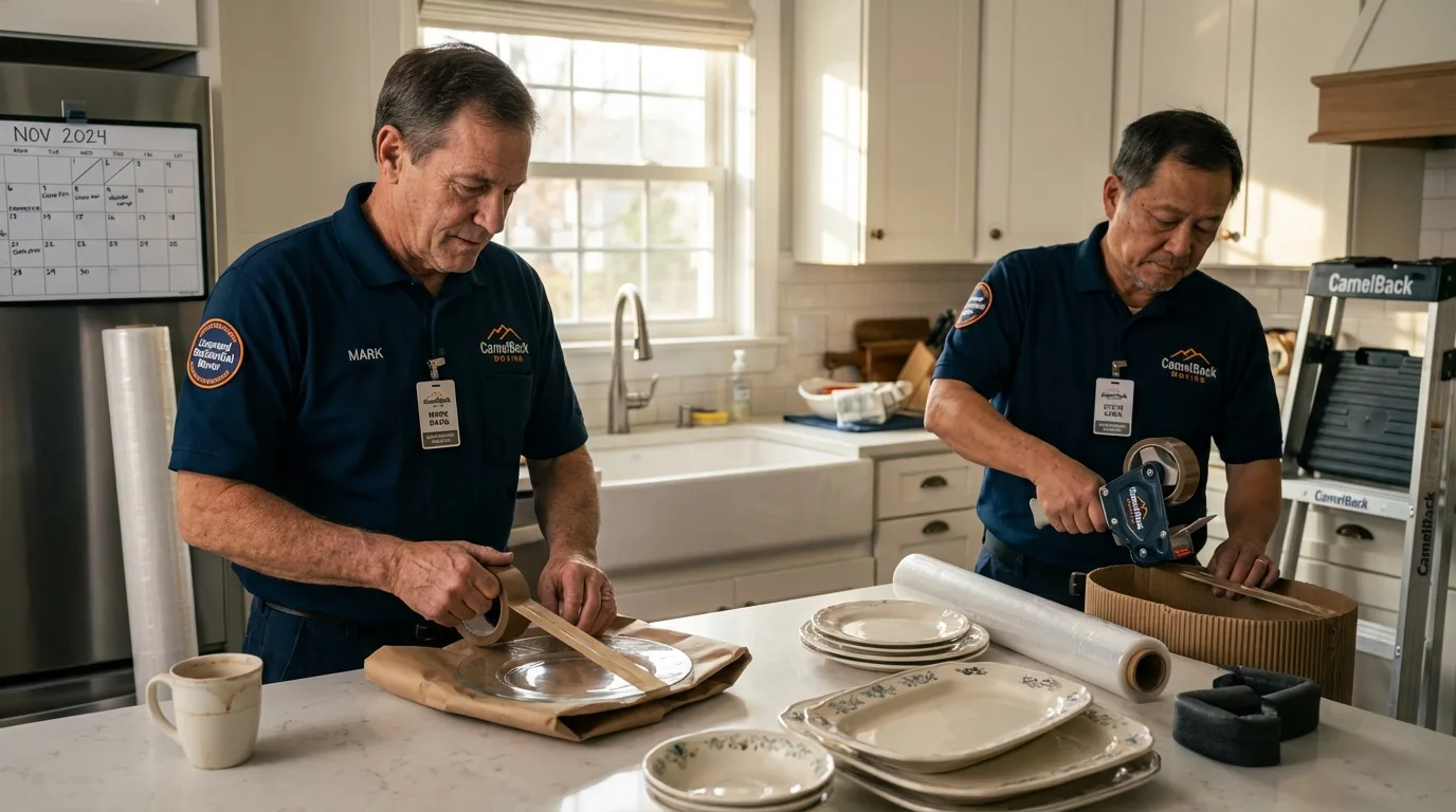 Professional crew packing kitchen dishware in Belle Glade, FL